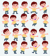 Cartoon character businessman in casual style. Set with different postures, attitudes and poses, doing different activities in isolated vector illustrations.
