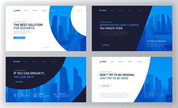 Landing pages templates set for business