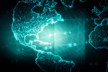 2d illustration world map abstract background