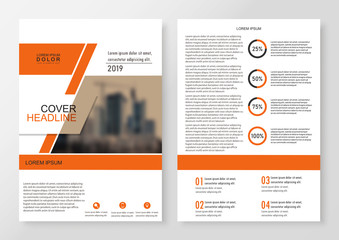 Business Brochure. Flyer Design. Leaflets a4 Template. 
Orange stripes.Cover Book and Magazine. Annual Report Vector illustration