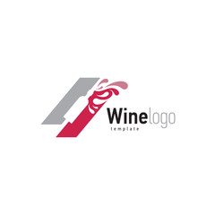 Wine glass logo emblem