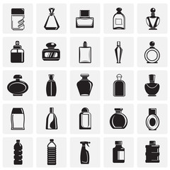 Bottle icons set on squares background for graphic and web design, Modern simple vector sign. Internet concept. Trendy symbol for website design web button or mobile app