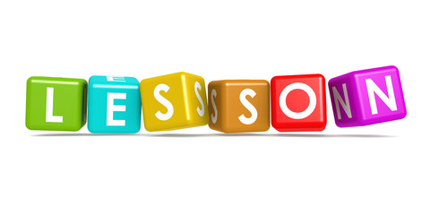 Colorful cube with lesson word