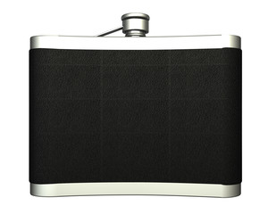 hip flask. Isolated. white background. 3d