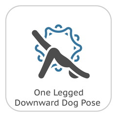 Yoga Downward Facing Dog Pose Icon. Flat Design Isolated Illustration.