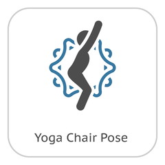 Yoga Chair Pose Icon. Flat Design Isolated Illustration.