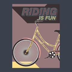 Vector typographic cycling poster template