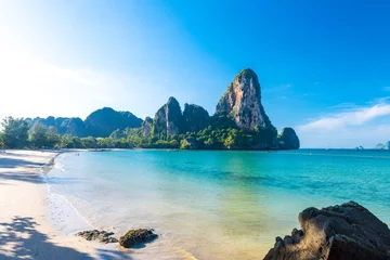 Photo sur Plexiglas Railay Beach, Krabi, Thaïlande Paradise Railay beach Sea and limestone Krabi Thailand