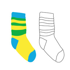 vector, isolated, clothes, sock