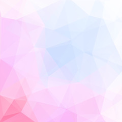 Obraz premium Abstract mosaic background. Triangle geometric background. Design elements. Vector illustration. Pastel pink, blue colors.