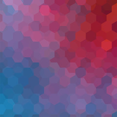 Fototapeta na wymiar Abstract hexagons vector background. Colorful geometric vector illustration. Creative design template. Blue, red colors.