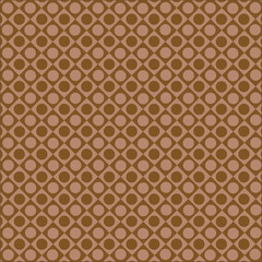 Pattern of rhombuses and circles on a brown background.