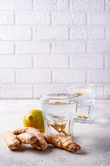 Water with ginger, detox healthy drink