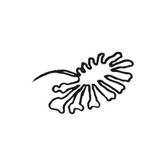 leaf vector doodle sketch isolated on white background