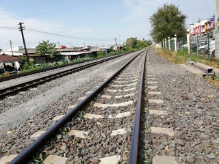 Fototapeta na wymiar railway in city