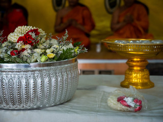 Jasmine Garland and Flowers were in Silver Bowl
