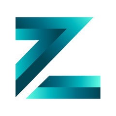 letter z, arrow diamond blue logo
