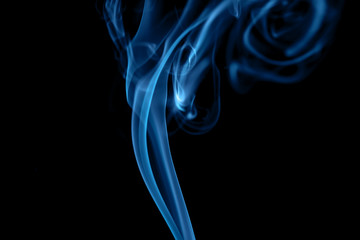 Blue Smoke on Black Background