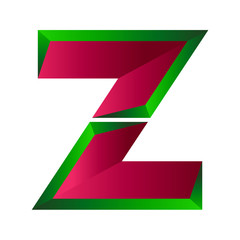letter z, two arrow diamond red and green logo