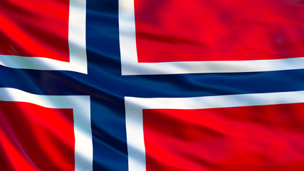 Norway flag. Waving flag of Norway 3d illustration