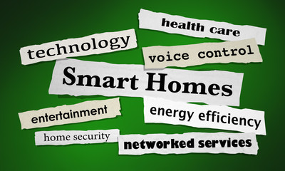 Smart Homes Newspaper Headlines 3d Illustration