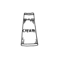 cream bottle vector doodle sketch isolated on white background