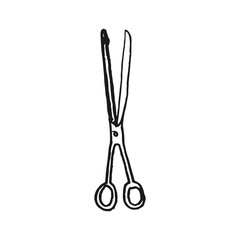 scissors vector doodle sketch isolated on white background