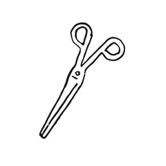scissors vector doodle sketch isolated on white background