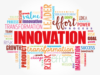 Fototapeta premium INNOVATION word cloud collage, business concept background
