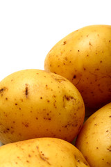 Raw potatoes isolated on a white background