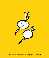 농산물 일러스트 / 손으로 그린 과일과 채소 그림