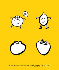 농산물 일러스트 / 손으로 그린 과일과 채소 그림