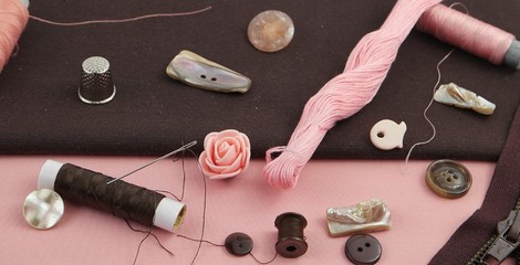 The combination of colors in the design of clothes, brown and pale pink, background