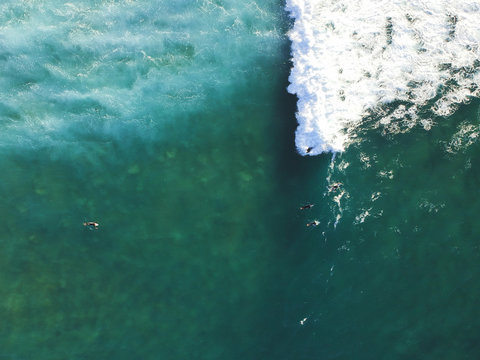 Aerial view from surfers. Drone photo. Surf Spot © nvphoto