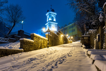 Plovdiv city at night, european capital of culture 2019, Bulgaria