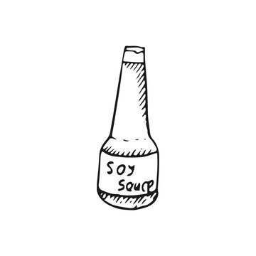 soy sauce bottle sketch clip art preview