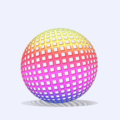 Colorful globe grids isolated on white background