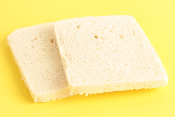 bread without rind in colorful background..