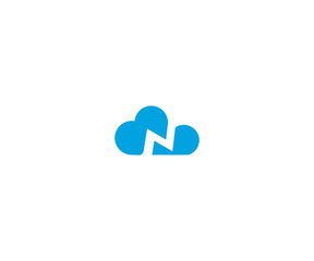 letter N cloud logo design template