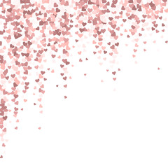 Pink heart love confettis. Valentine's day falling