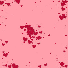Red heart love confettis. Valentine's day explosio