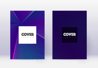 Hipster cover design template set. Neon abstract l