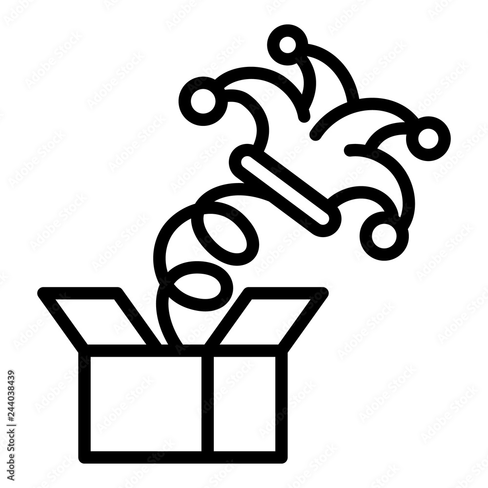 Aufkleber spring box jester hat icon. outline spring box jester hat vector icon for web design isolated on whi