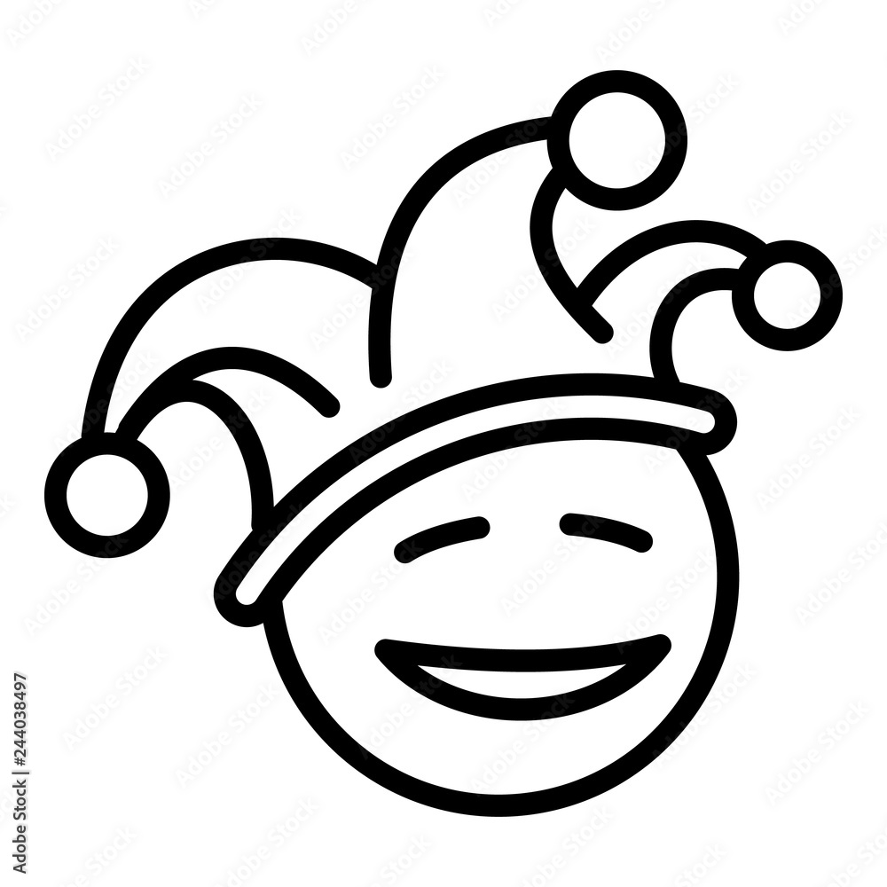 Poster happy clown face icon. outline happy clown face vector icon for web design isolated on white backgro