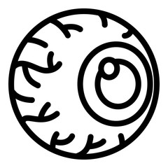 Irritated eye icon. Outline irritated eye vector icon for web design isolated on white background