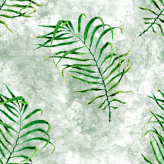 Tropical seamless pattern. Watercolor flapping pal