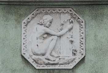 Old bas-relief on the building