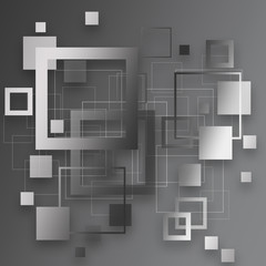Abstract bright gray background with squares