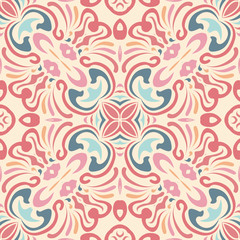 Abstract ethnic pattern in pastel shades. Fragment of design for card, invitation, cover, wallpaper, tile, packaging, background. Tribal ethnic ornament arabic style.