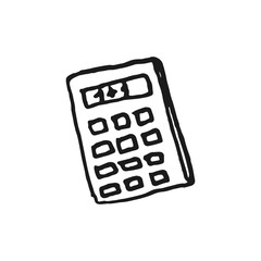 calculator vector doodle sketch isolated on white background